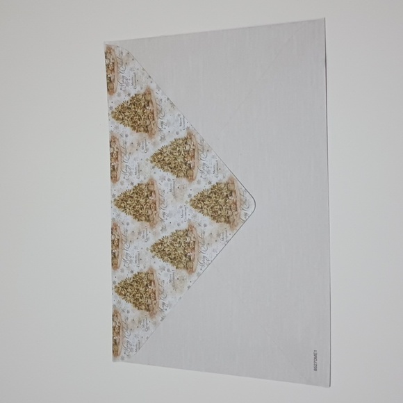 $2 Add-on Foil Christmas Card & Envelope Present with Trees Wrapping Paper Gold - Picture 8 of 9